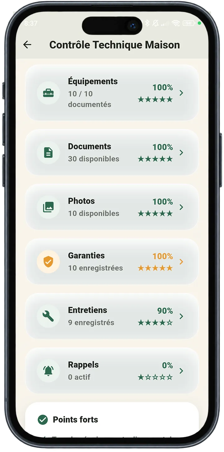 Détails du Contrôle Technique Maison